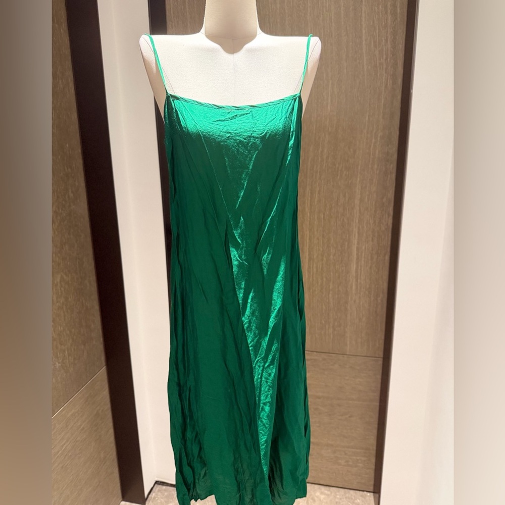 Carolina Herrera Emerald Green Long-Sleeve Lace Shirt Dress - Picture 8 of 16